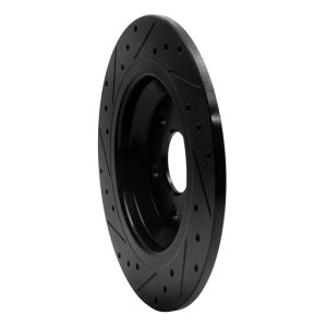 Volvo S60 Cross Country Brake Rotor (1) - Rear Right - R1 Concepts - Drilled & Slotted - Black - `07-`18